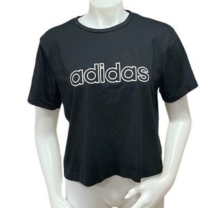Adidas Women’s Black Cropped T Shirt Size Medium